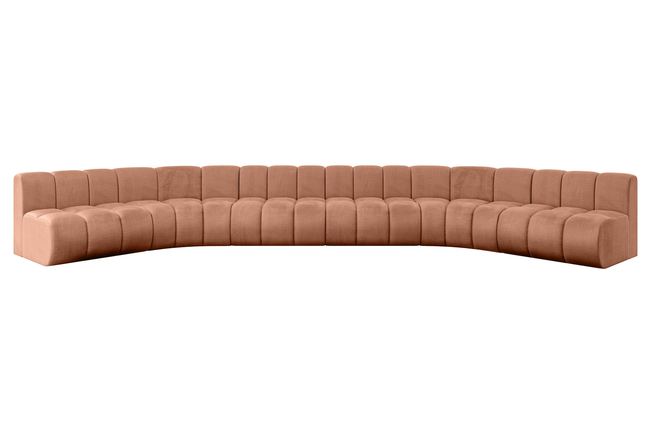 WOHNLANDSCHAFT modulares Sofa Montra-U2 - 581x174x70 cm Apricot - Koralle, Holzwerkstoff/Textil (581/70/174cm) - ALTDECOR