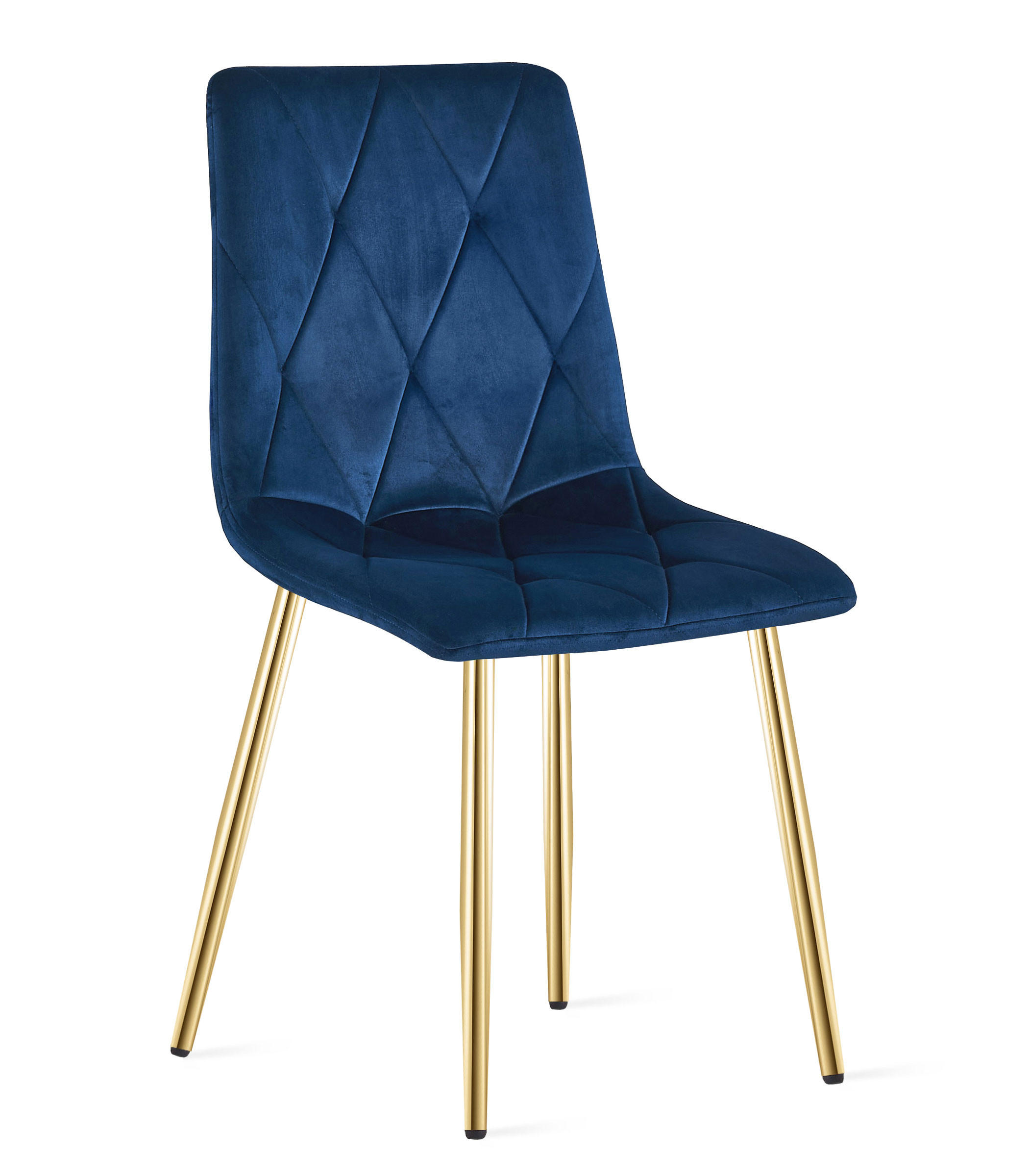 ESSZIMMERSTUHL TYRA marineblauer Sitz, goldene Beine - Goldfarben/Dunkelblau, Textil (44.5/87/54.5cm) - Valora