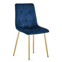 ESSZIMMERSTUHL TYRA marineblauer Sitz, goldene Beine - Goldfarben/Dunkelblau, Textil (44.5/87/54.5cm) - Valora