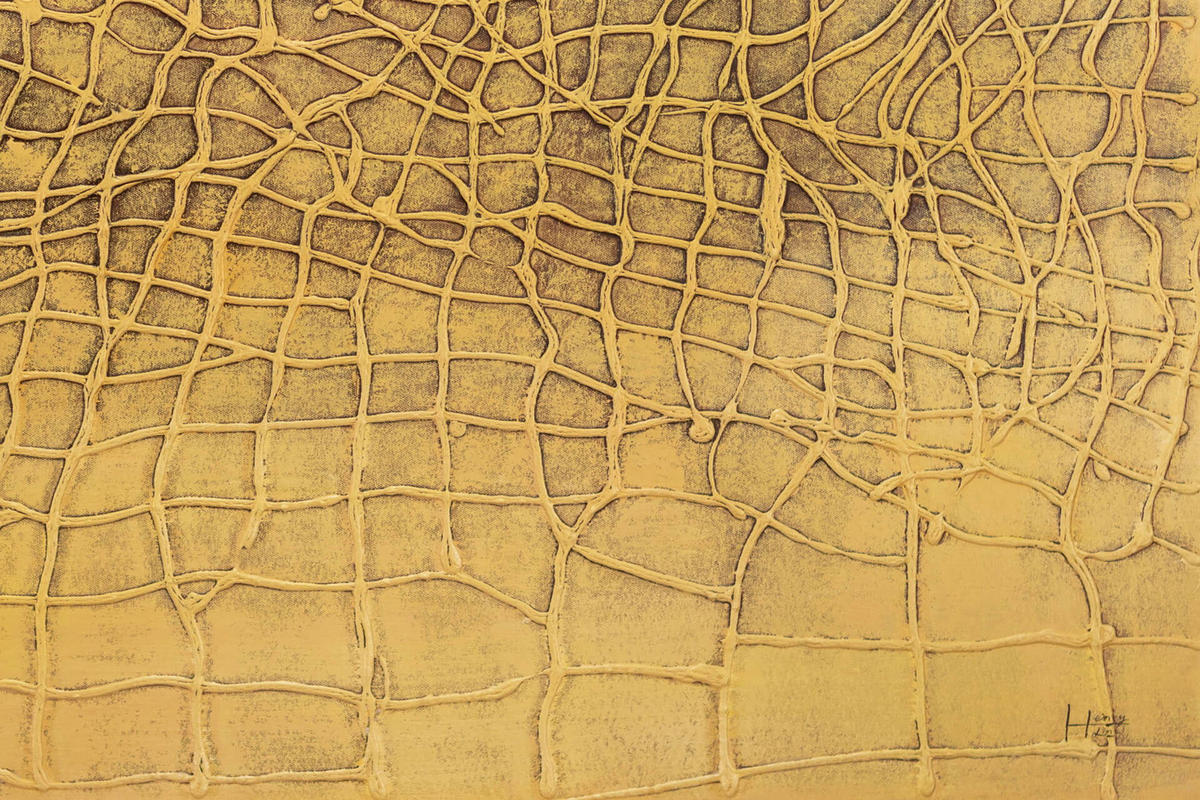 ACRYLBILD HANDGEMALT 100/75 cm - Gelb, Holz/Textil (100/75cm) - KUNSTLOFT