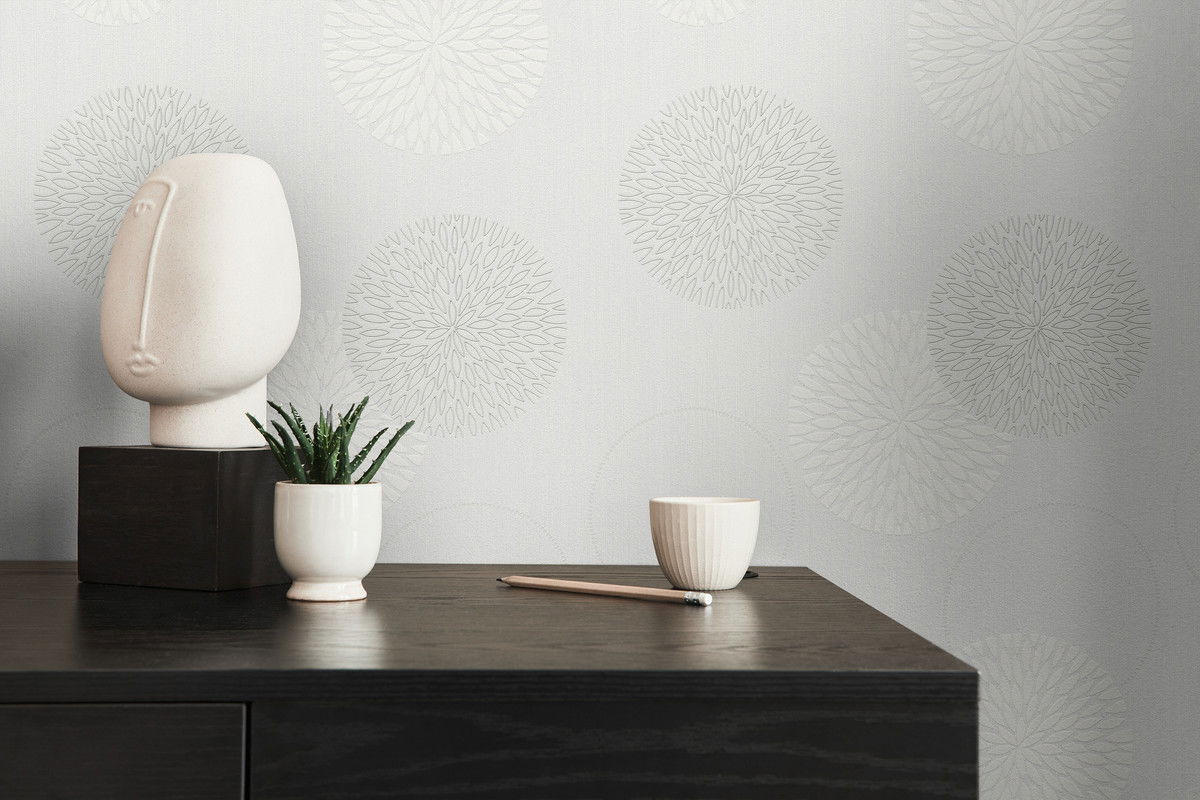 VLIESTAPETE Grau 53/1005 cm - Weiß/Grau, Textil (53/1cm) - KUNSTLOFT