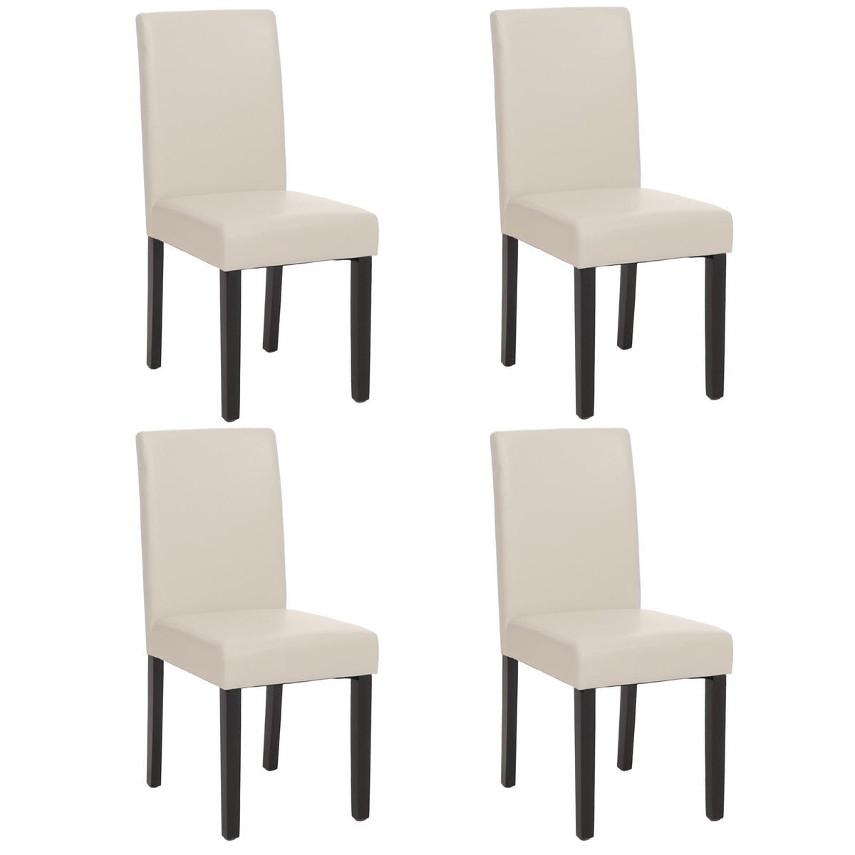 ESSZIMMERSTUHL Weiß, Dunkelbraun 4er-Set - Dunkelbraun/Weiß, Textil (43/90/56cm) - MCW