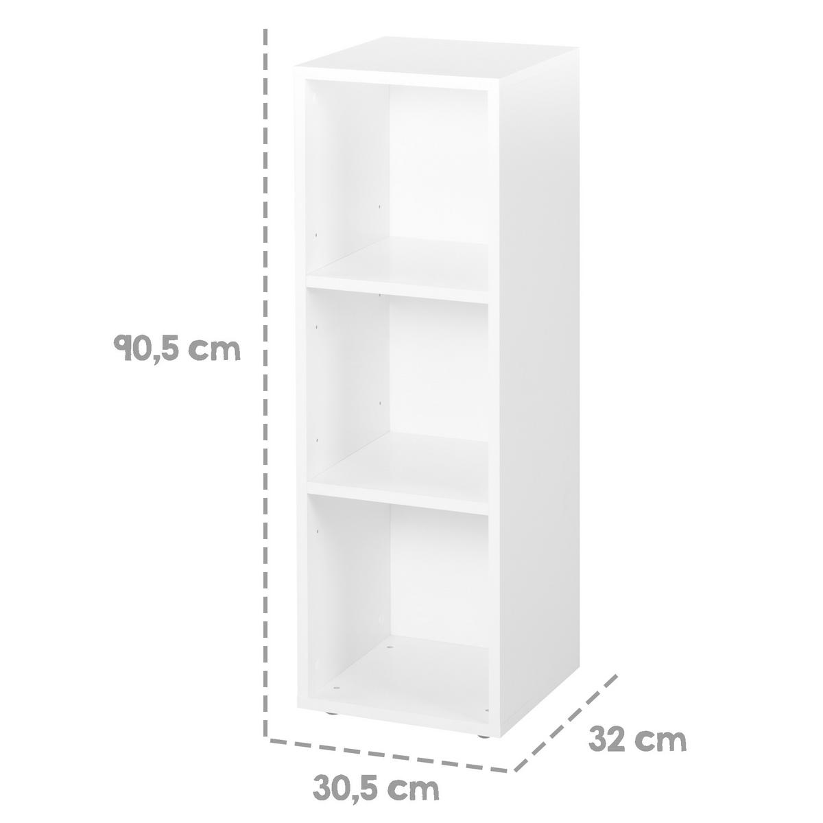 SEITENREGAL weiß - Weiß, Holzwerkstoff (30.5/90.5/32cm) - Roba