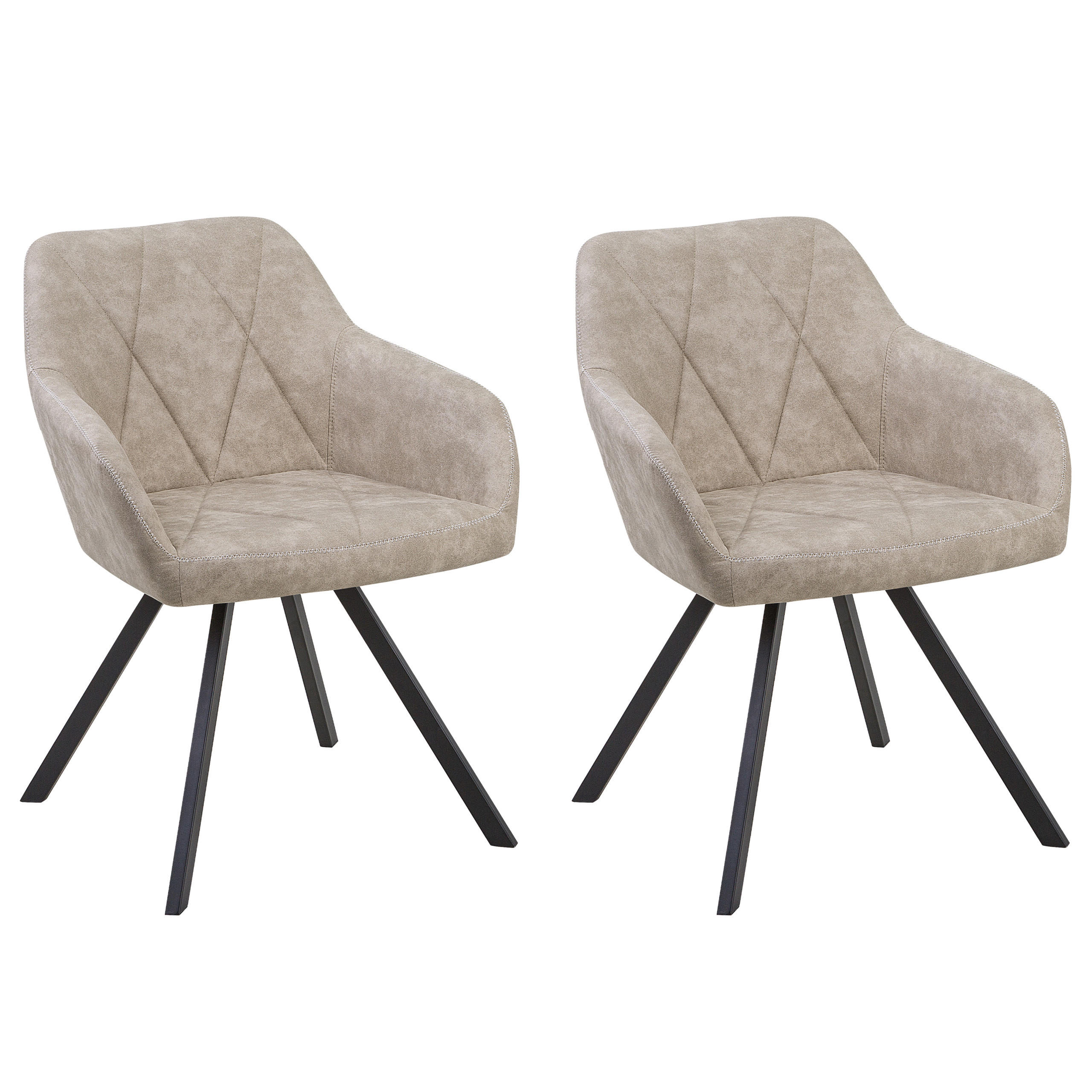 JÍDELNÍ ŽIDLE sada 2 ks čalounění Béžová Monee - béžová, kov/textil (54/78/62cm) - Beliani