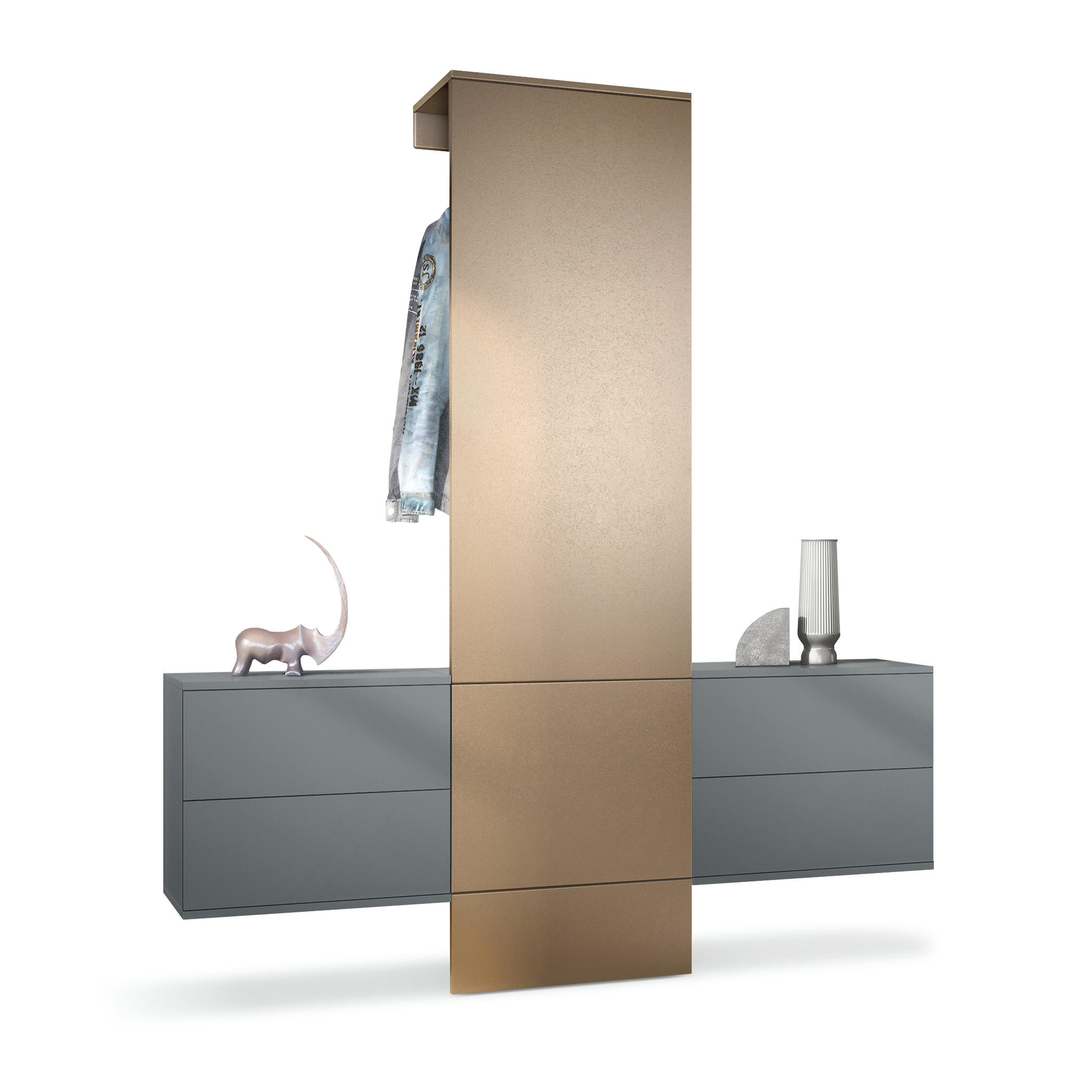 GARDEROBE Carlton Paneel in Bronze Optik - Bronzefarben, Holzwerkstoff (157/193/35cm) - Vladon
