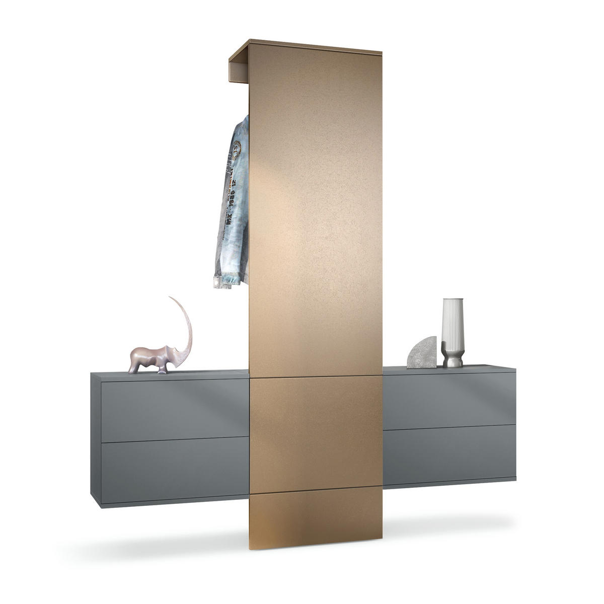 GARDEROBE Carlton Paneel in Bronze Optik - Bronzefarben, Holzwerkstoff (157/193/35cm) - Vladon