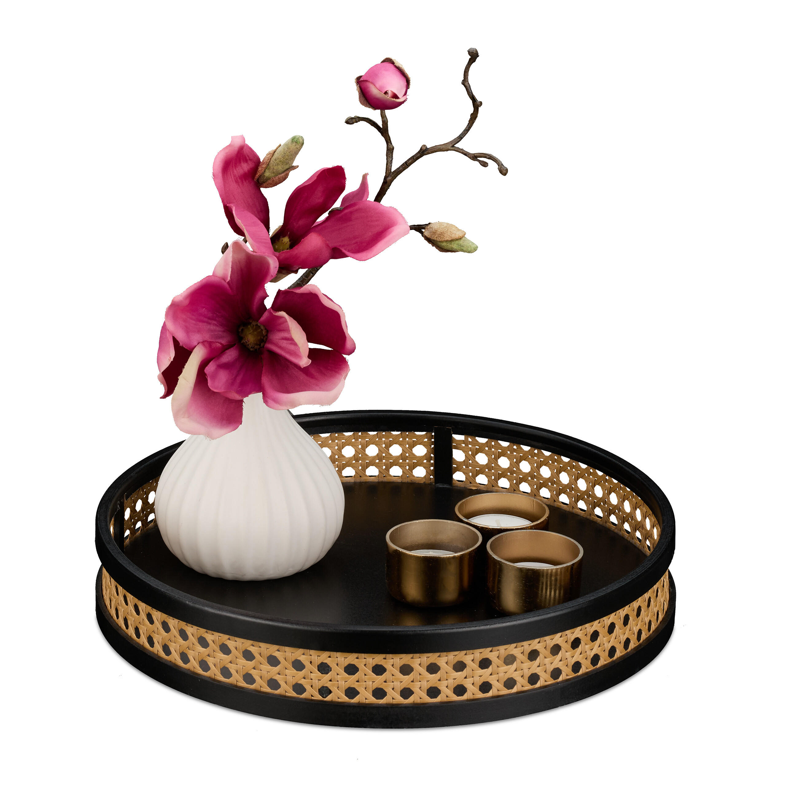 DEKOTABLETT - Schwarz, Holz/Kunststoff (5.5cm) - Relaxdays