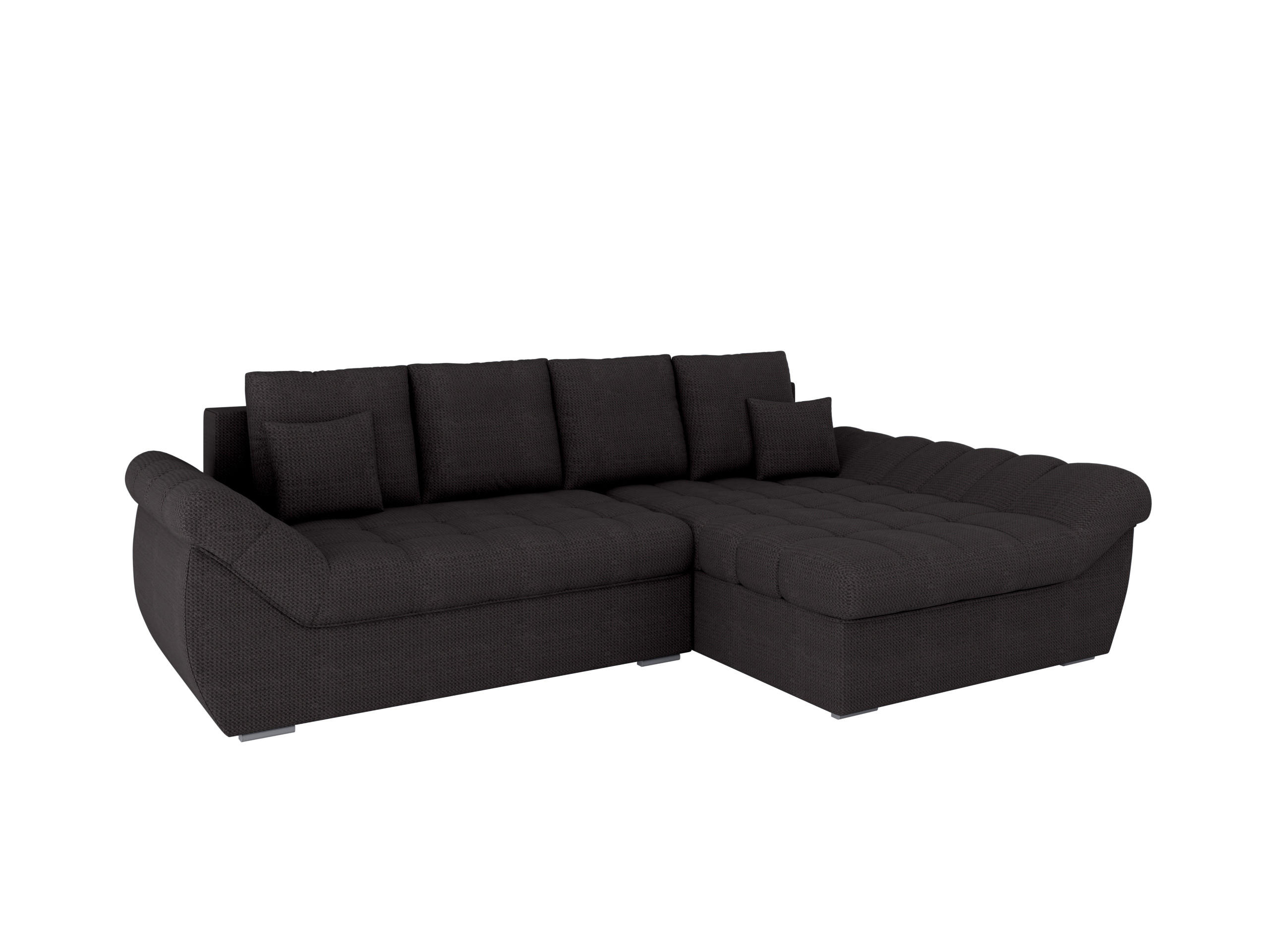 ECKSOFA ZAYA mit Schlaffunktion L-Form, Sofa mit Bettkasten, Wohnzimmersofa, Couch, Soffa, Bettsofa, RECHTS- Anthracite - Anthrazit, Holz (279/175cm) - Homesy