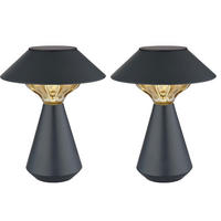 SOLAR-TISCHLEUCHTE Metall anthrazit, LED, 2er Set - Anthrazit, Metall (18/18/23cm) - Globo Lighting
