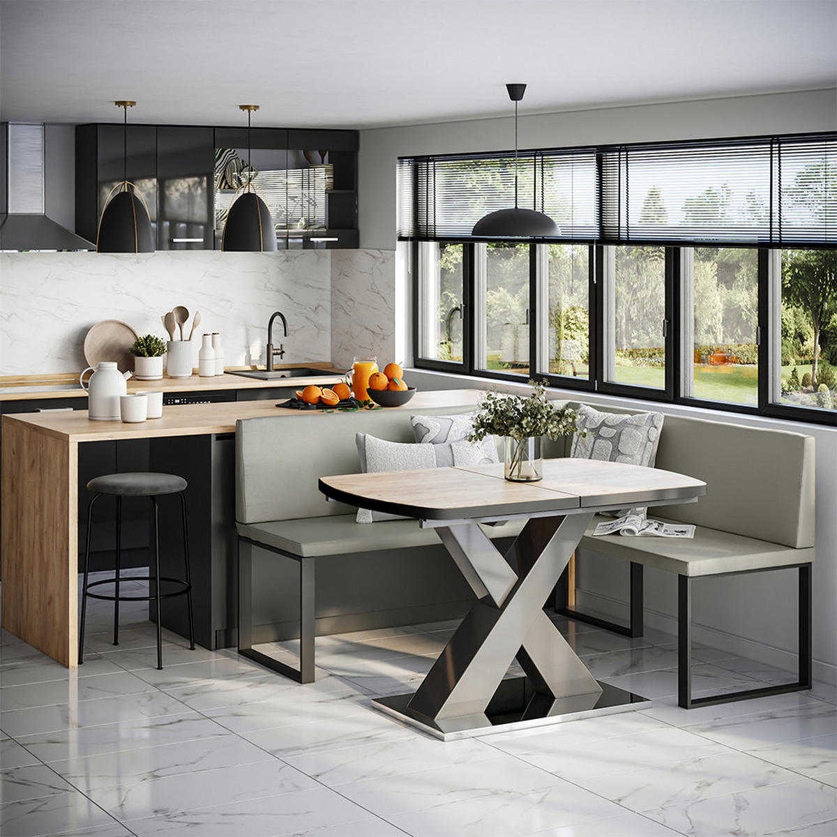 ESSZIMMER-ECKBANK Ravon Cashmere 150 x 150 cm - Kaschmir, Textil (150/87/150cm) - Vicco