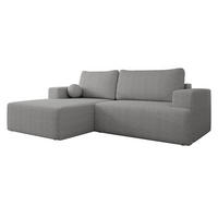 ECKSOFA Mivo Cord, Seite: Links - Schwarz/Grau, Holz/Kunststoff (266/163cm) - MIRJAN24