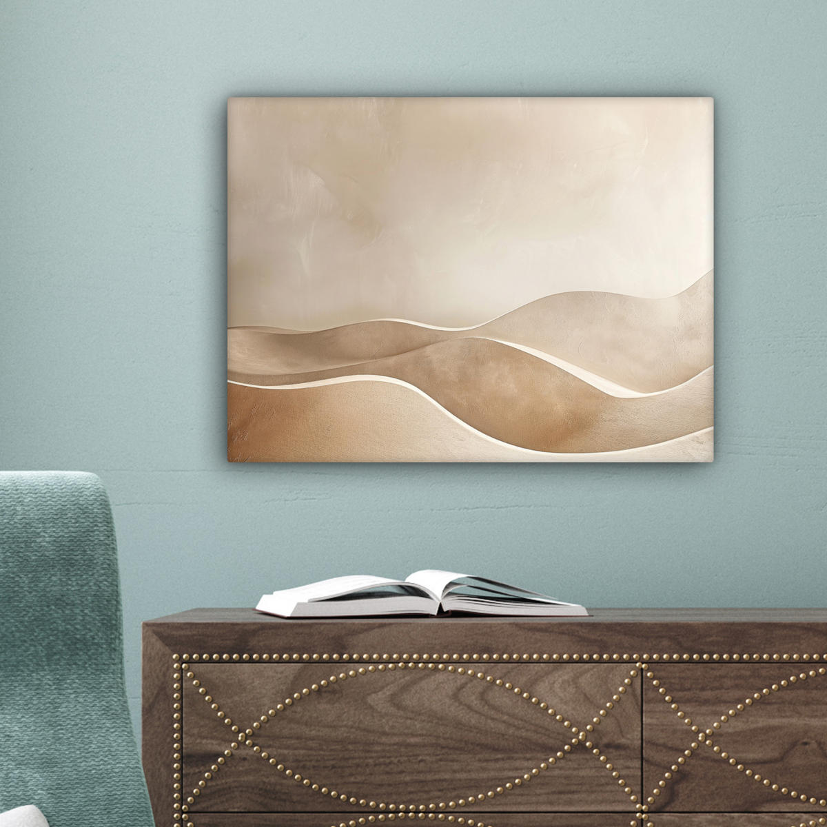 LEINWANDBILD Beige - Natur - Abstrakt - Modern 40x30 cm - Beige, Textil (40/30cm) - MuchoWow
