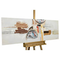 ACRYLBILD HANDGEMALT 150/50 cm - Braun, Holz/Textil (150/50cm) - KUNSTLOFT