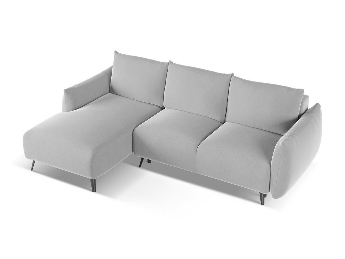 ECKSOFA mit Schlaffunktion Chenille Stoff Weiß - Schwarz/Weiß, Kunststoff/Textil (148/207cm) - Makamii