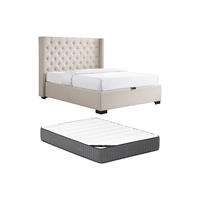 BETT mit Bettkasten - 2 Personen - stoff - beige Massimo - Beige, Textil (200/200cm) - Vente-Unique