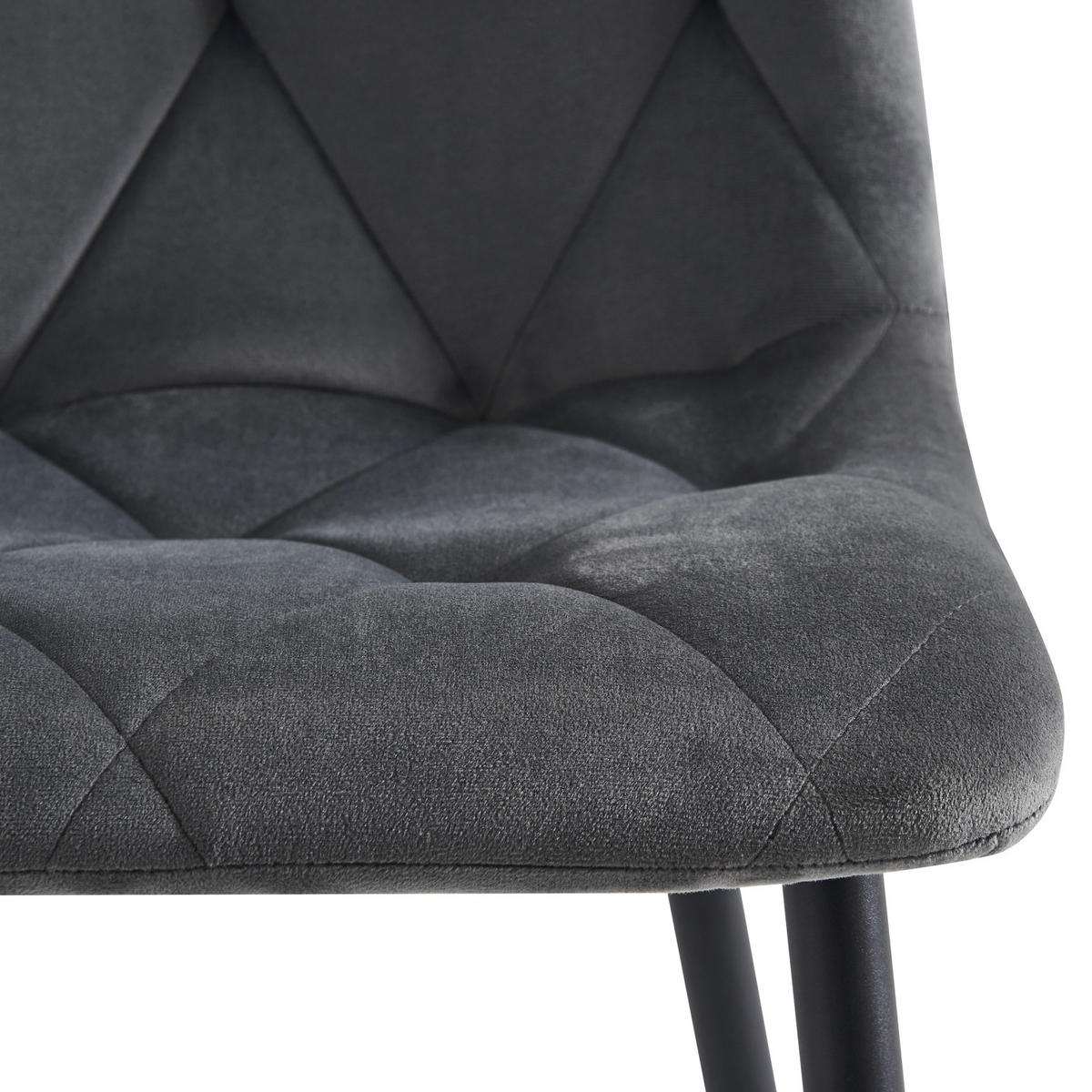 STUHL VICKA Grau 2 Stück - Grau, Textil/Metall (44/85/55cm) - B&D Home