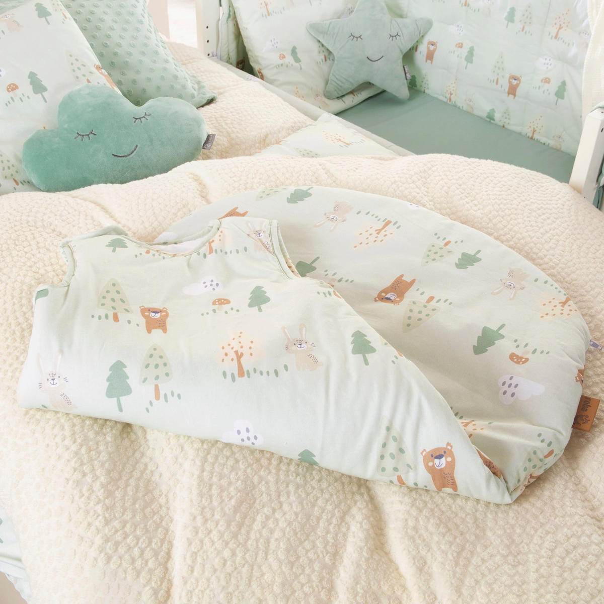 SCHLAFSACK - Woodland Buddies - Länge 90 cm - Grün, Textil (54/90cm) - Roba