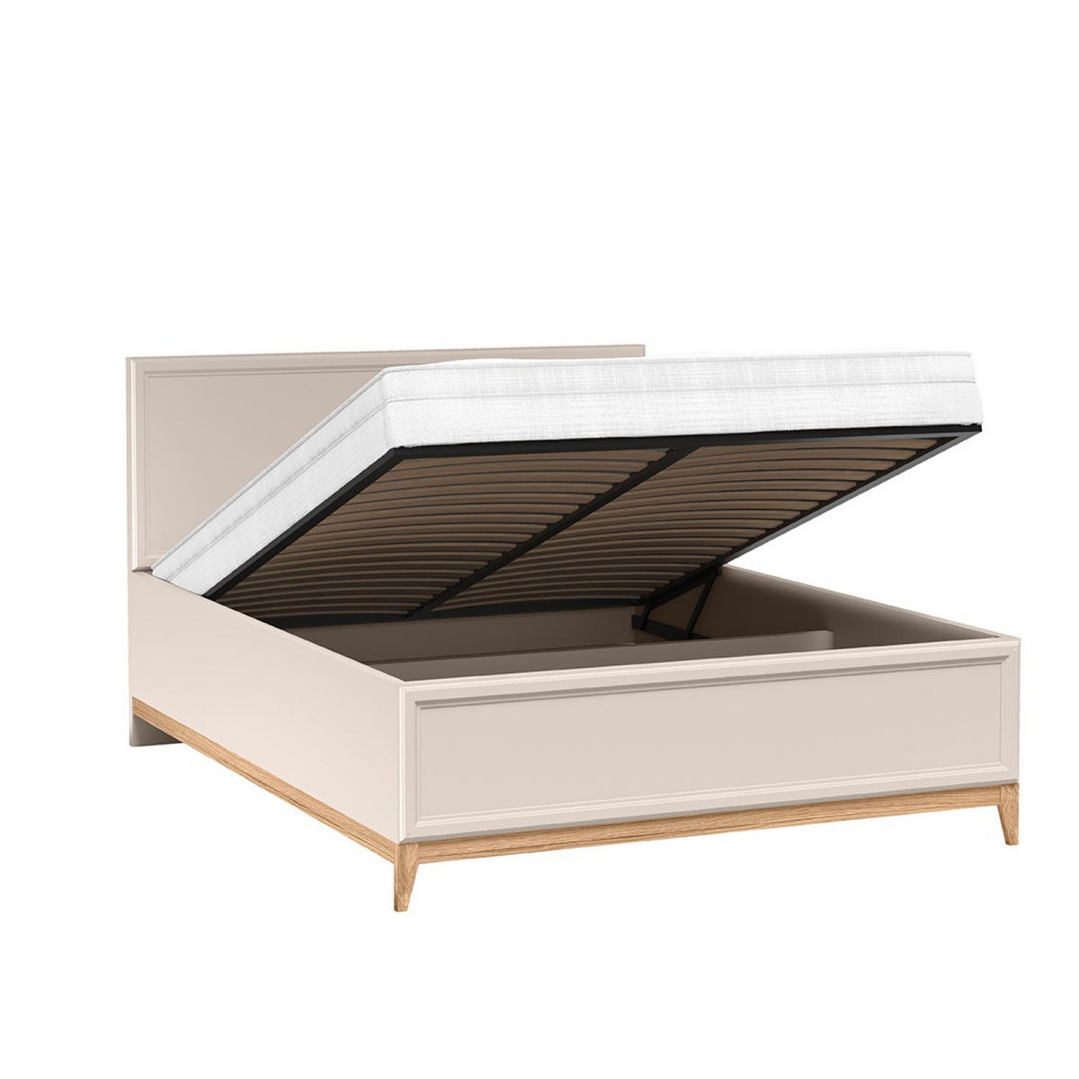 BETT MIT BETTKASTEN Windsor W-16 160 x 200 cm Kaschmir - Kaschmir/Eichefarben, Eichenholz/Holzwerkstoff (160/200cm) - Koseto