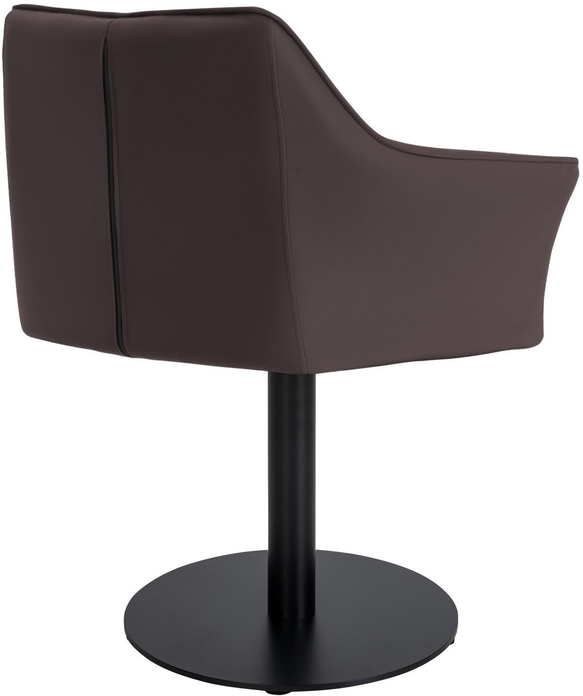SESSEL Lederlook braun - Schwarz/Braun, Textil/Metall (64/75/48cm) - CLP