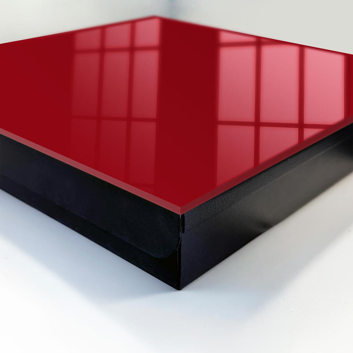 SCHLÜSSELBOX Schwarz 30x30 cm- Türöffnung nach rechts - Hellburgunderrot - Bordeaux, Metall (30/30/5cm) - TULUP