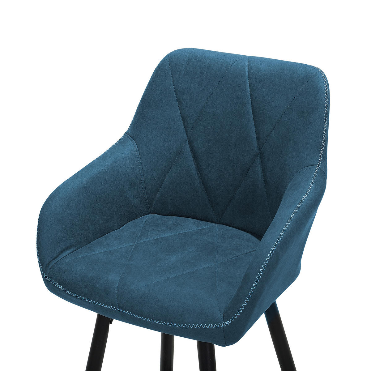 BARSTUHL 2er-Set Polsterbezug Blau Darien - Blau, Textil/Metall (44/104/41cm) - Beliani