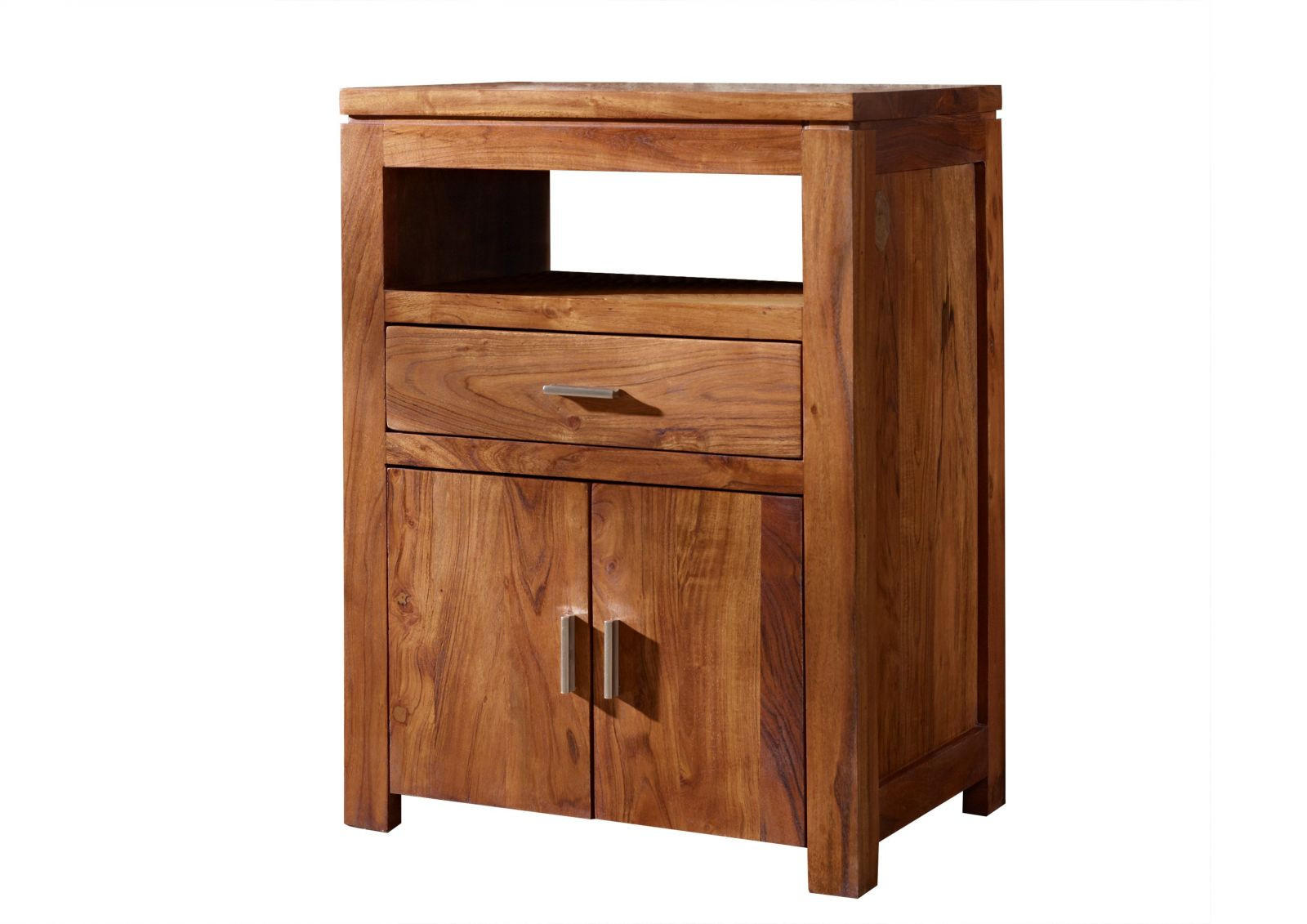 KOMMODE Akazie 55x40x75 hellbraun lackiert SHAMAN #57 - Braun, Holz (55/75/40cm) - Massivmoebel24