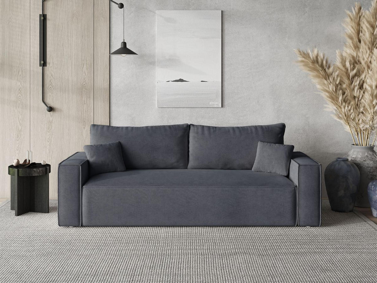 SOFA 230/90/70 Dunkelgrau Sivra - Dunkelgrau, Kunststoff/Textil (230/70/90cm) - Graingold