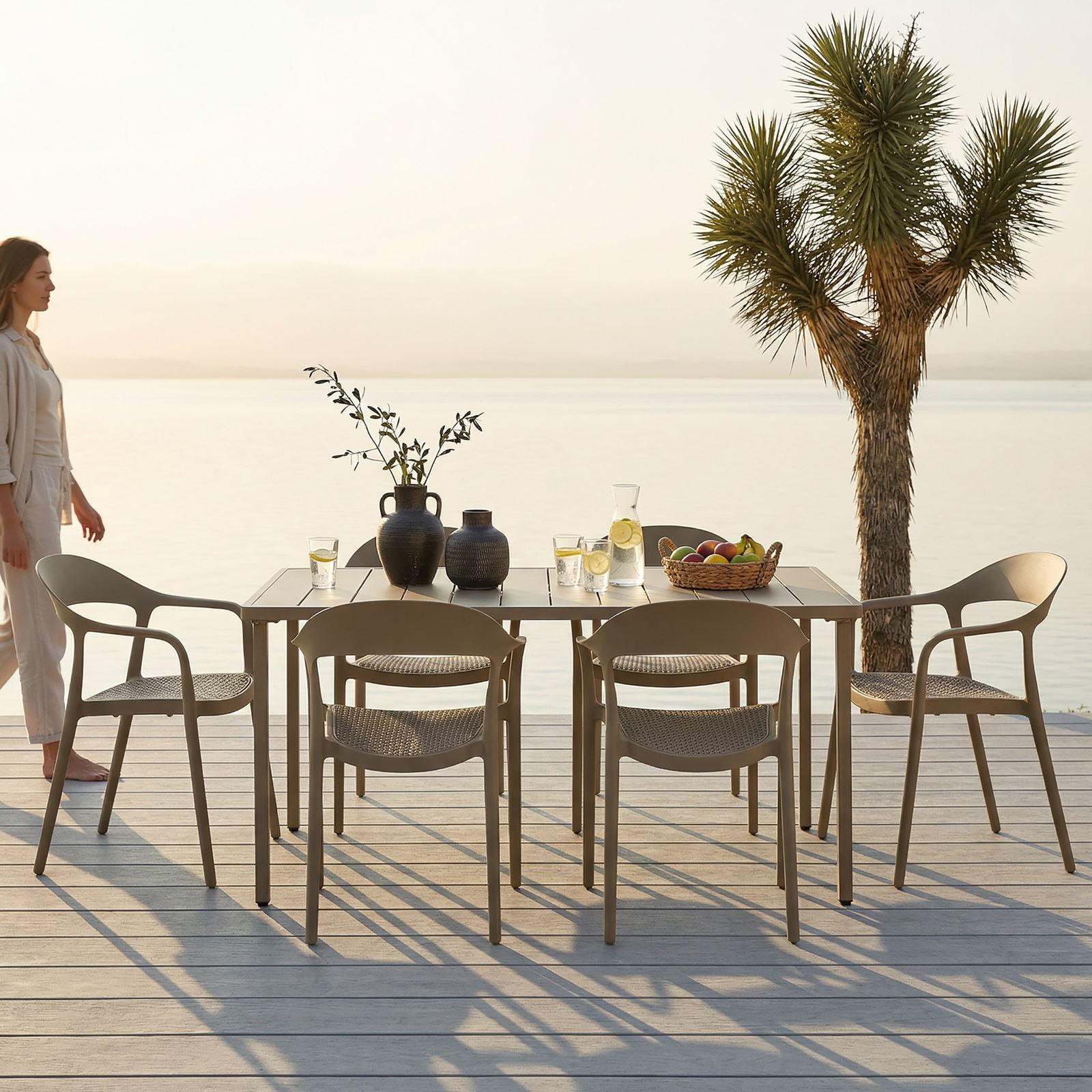 GARTENMÖBEL SET LAVANDA - Champagner, Metall - IDIMEX