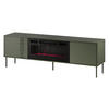 TV-LOWBOARD Tresse 180 EF mit Kamin - Grün, Holzwerkstoff/Metall (180/55/40cm) - MIRJAN24