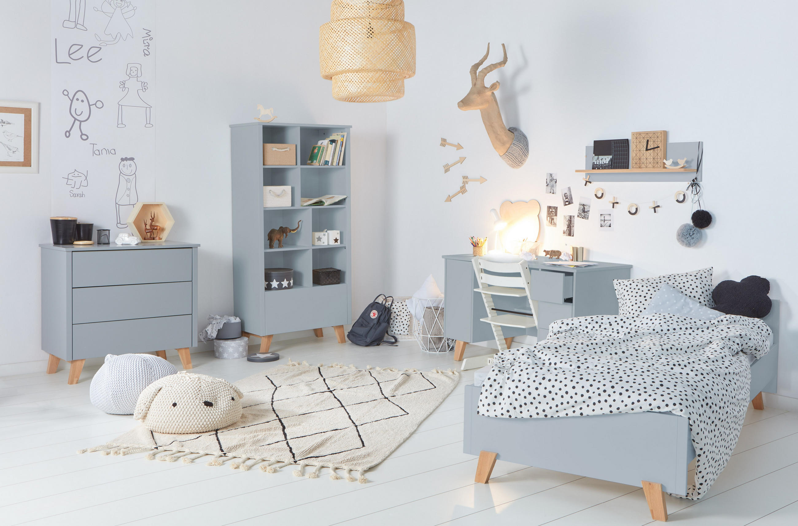 KINDERBETT Zara 200/90 - Grau, Holzwerkstoff (90/200cm) - RAUMHIRSCH FURNITURE