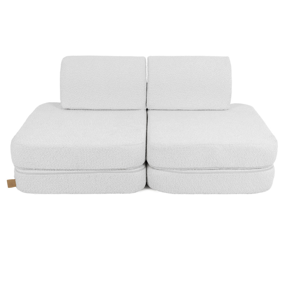 KINDERSOFA, Boucle, Pocket Basic, Weiß - Weiß, Textil (120/25/60cm) - MeowBaby
