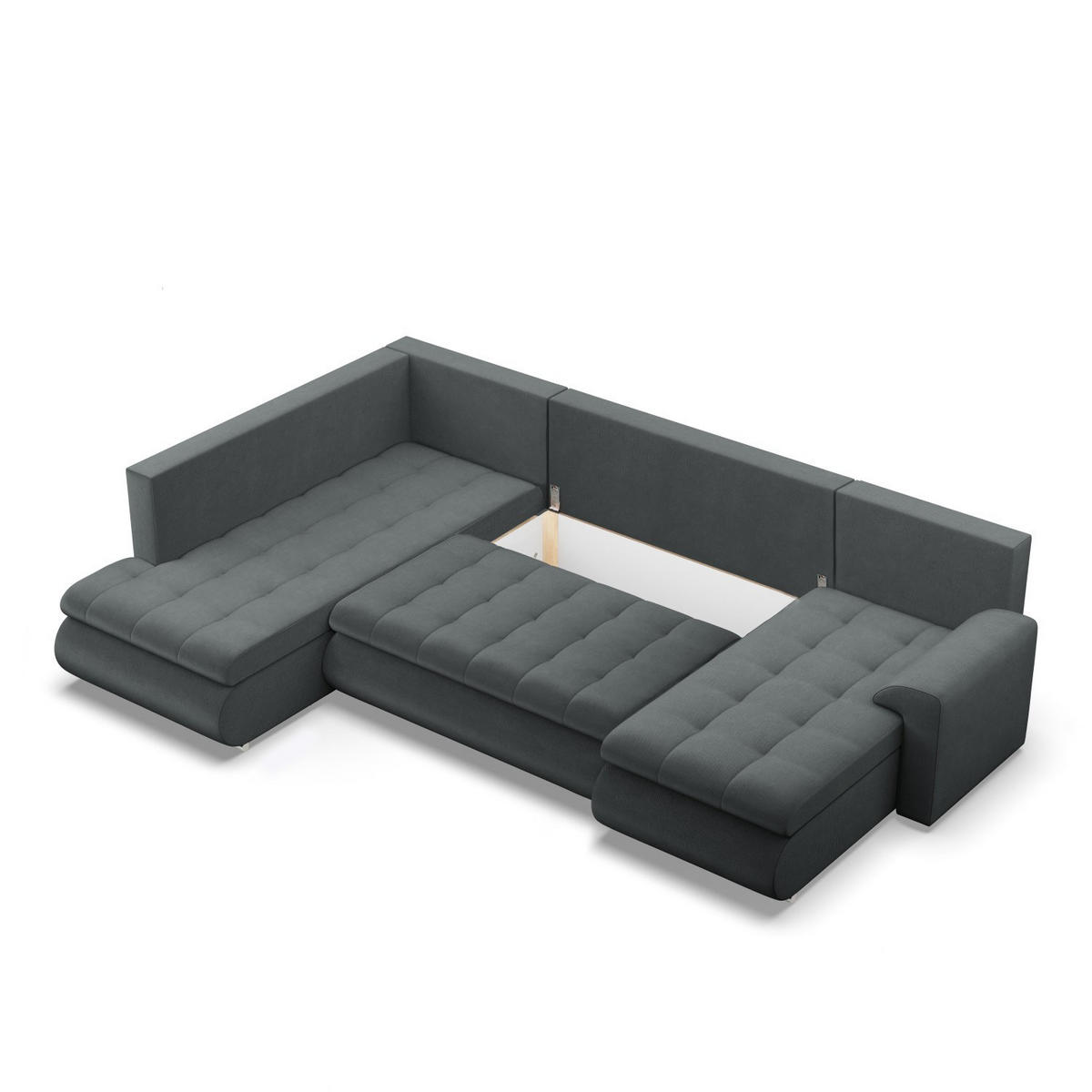 U-SOFA MIT SCHLAFFUNKTION FORESTA, Dunkelgrau - Dunkelgrau, Textil (300/89/200cm)