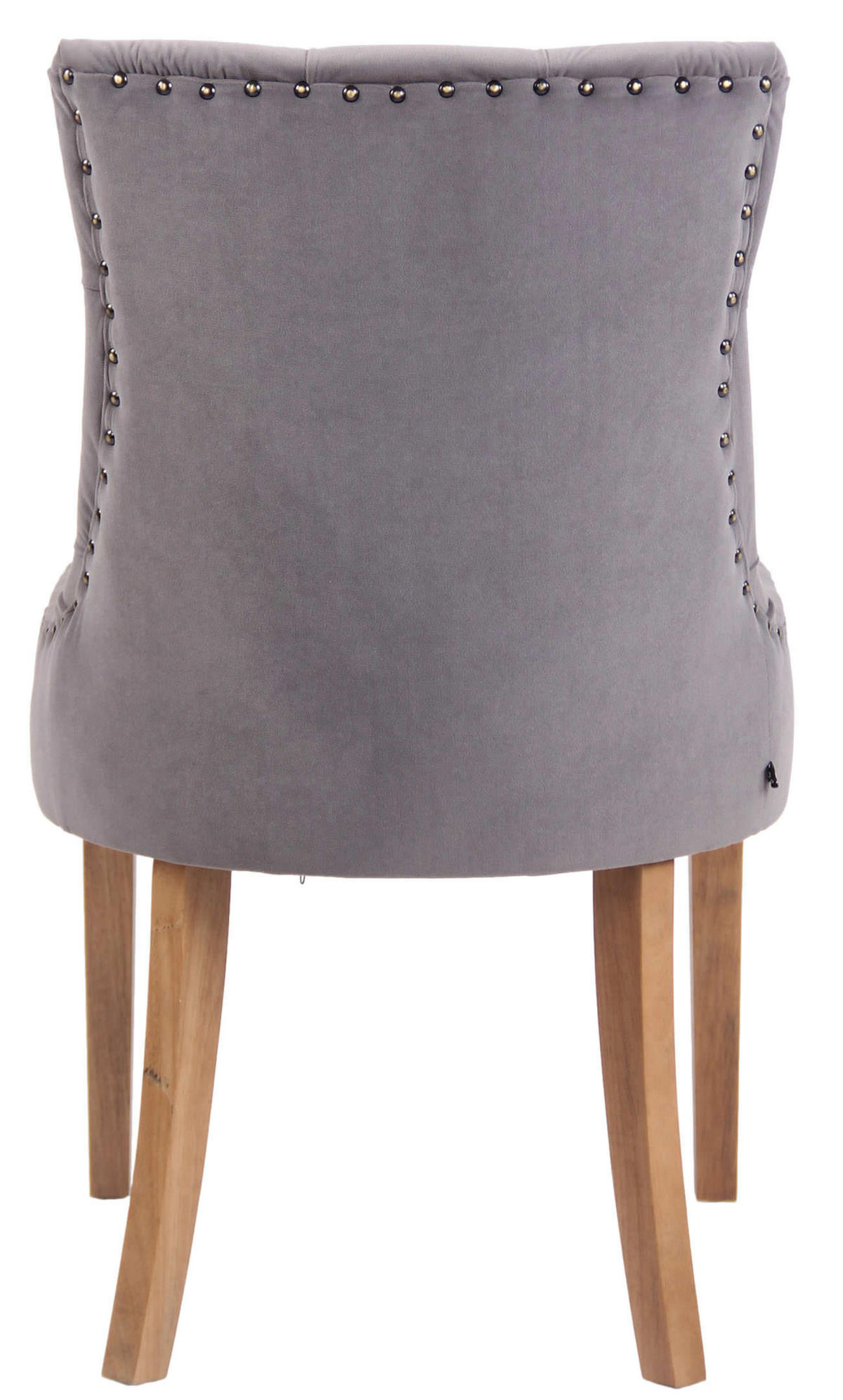 WOHNZIMMERSTUHL 4er Set Samt grau - Naturfarben/Grau, Holz/Textil (55/92/58cm) - CLP