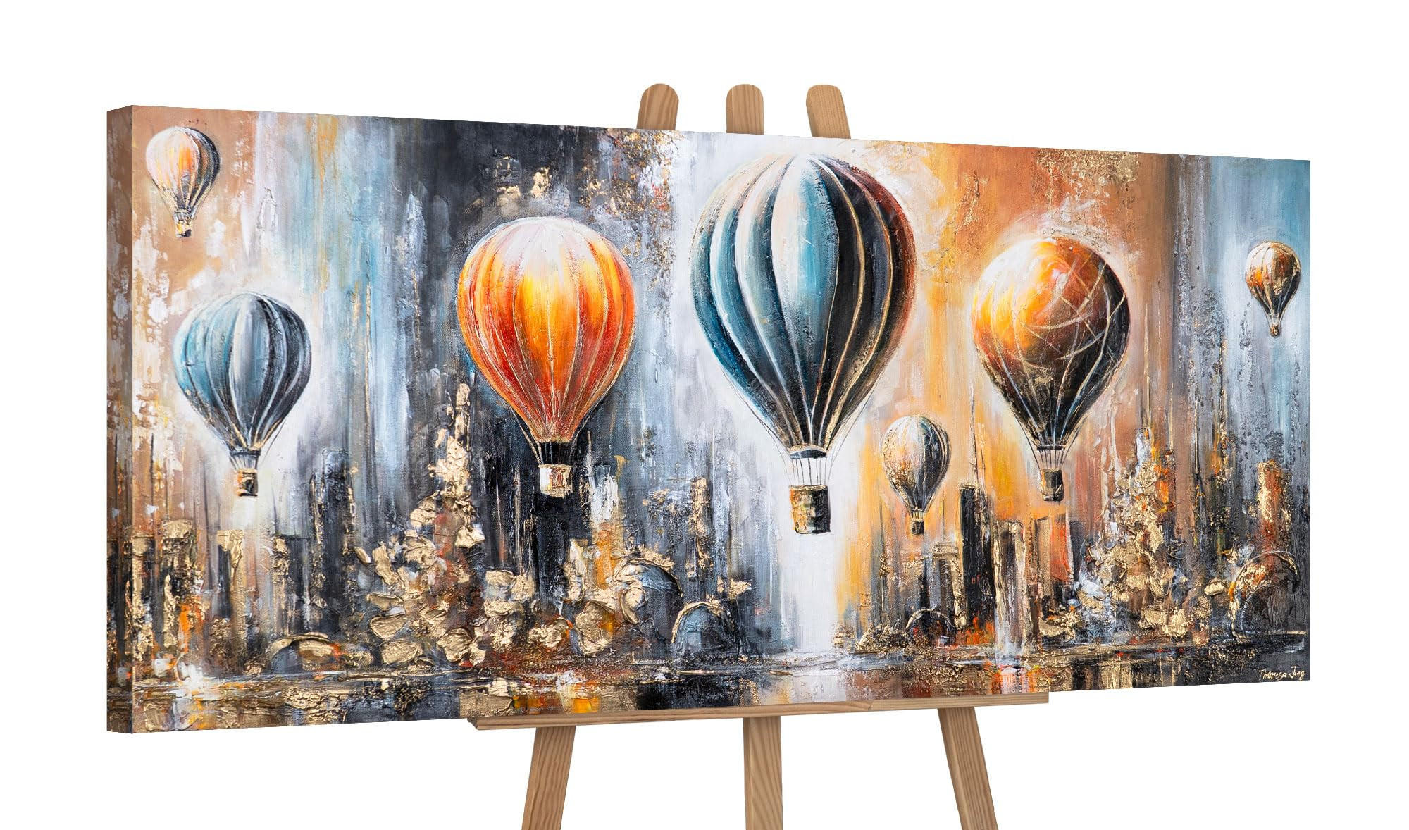 GEMÄLDE Sonniger Horizont auf Keilrahmen 115x50 cm - Multicolor, Holz (115/50cm) - YS-art gallery