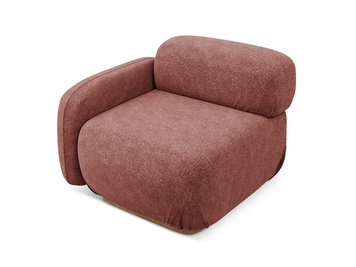 SOFAELEMENT Links Chenille Stoff Pink - Pink/Hellrosa, Holz/Textil (95/73/95cm) - Makamii
