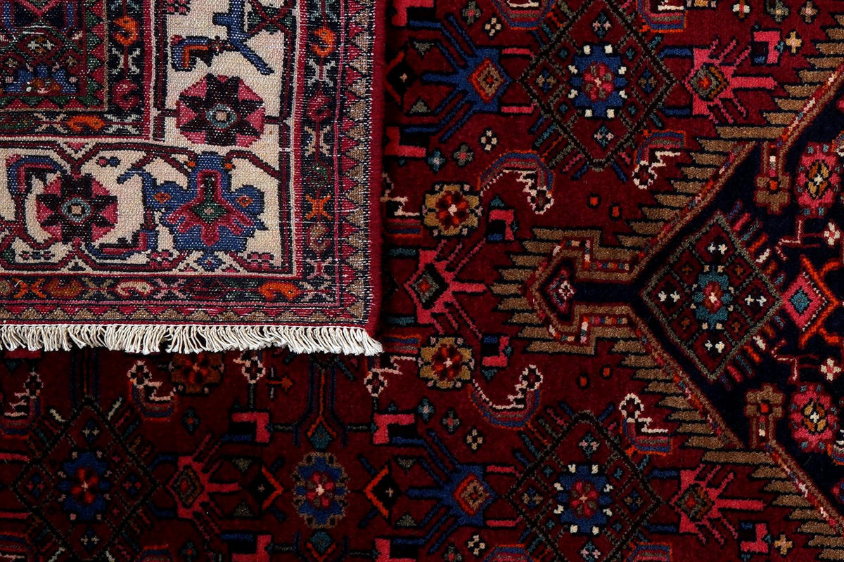ORIENTTEPPICH handgeknüpft Assadabad Rot 248/137 cm Schurwolle - Rot, Textil (137/248cm) - Looma