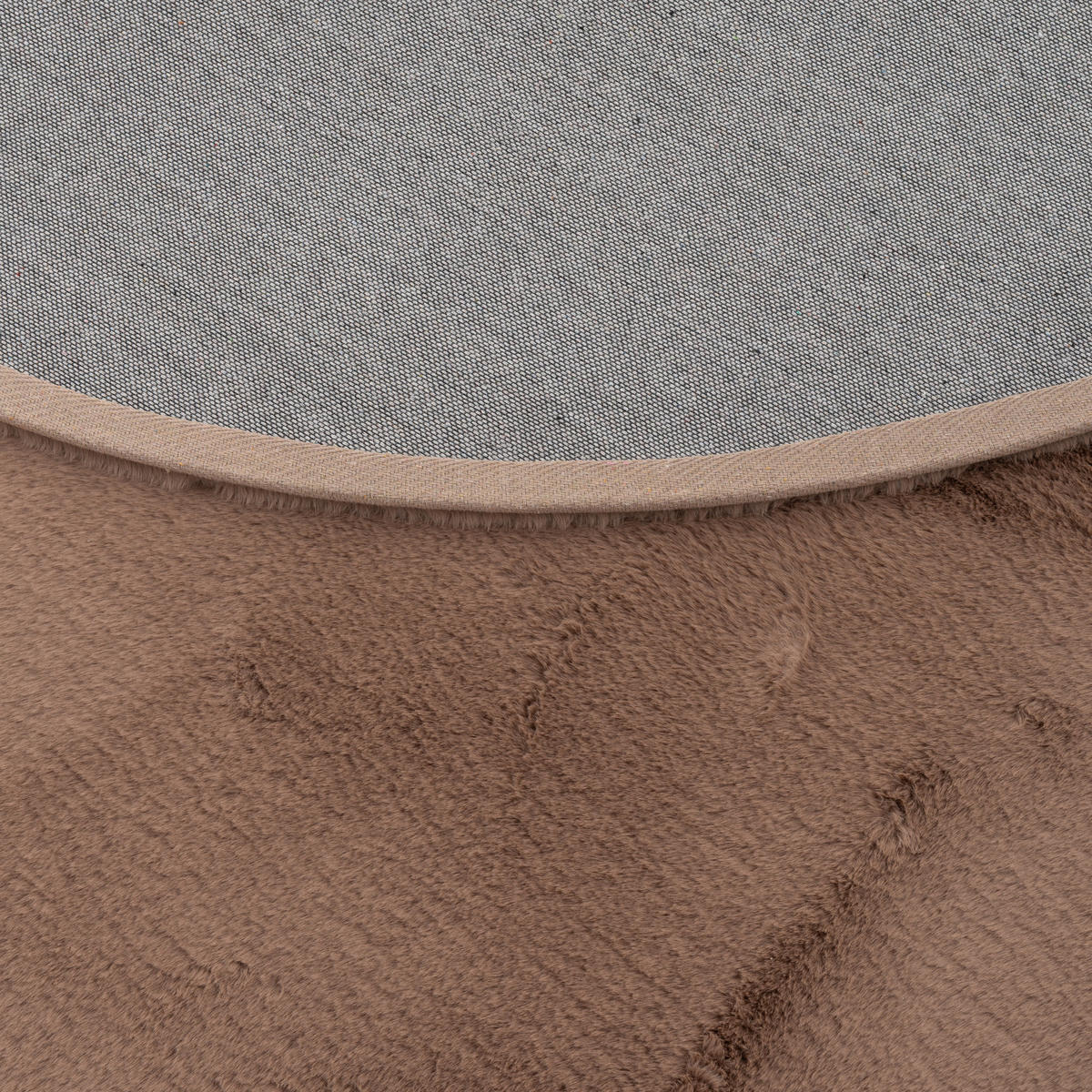 FELLTEPPICH LUXUS SUPER SOFT PLUSH RUND - Braun, Textil (160/160cm) - Pergamon