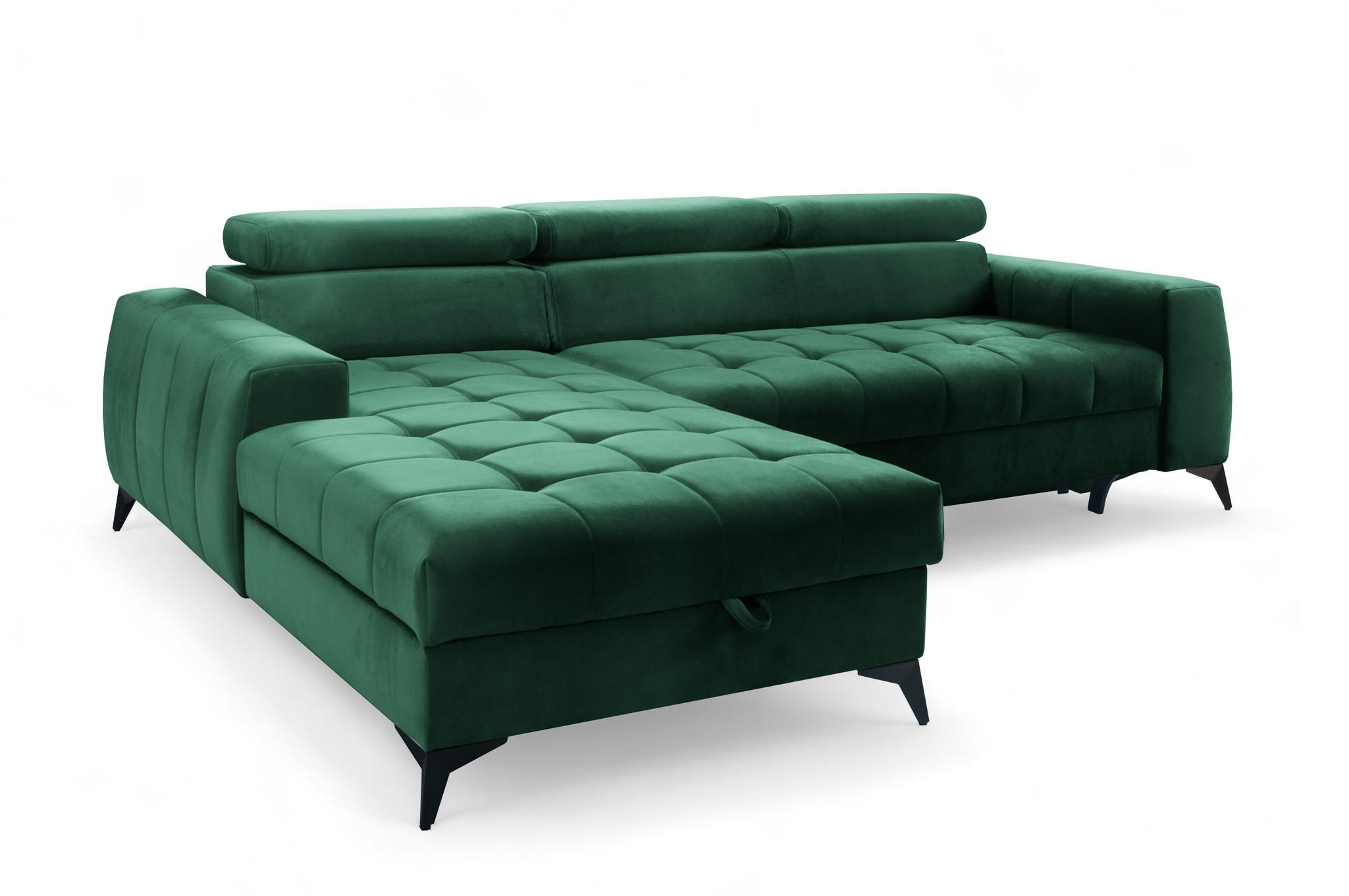 ECKSOFA Agnesa Xs In Salvador - Dunkelgrün, Holzwerkstoff/Textil (260/200cm) - Fun Möbel