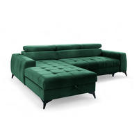 ECKSOFA Agnesa Xs In Salvador - Dunkelgrün, Holzwerkstoff/Textil (260/200cm) - Fun Möbel