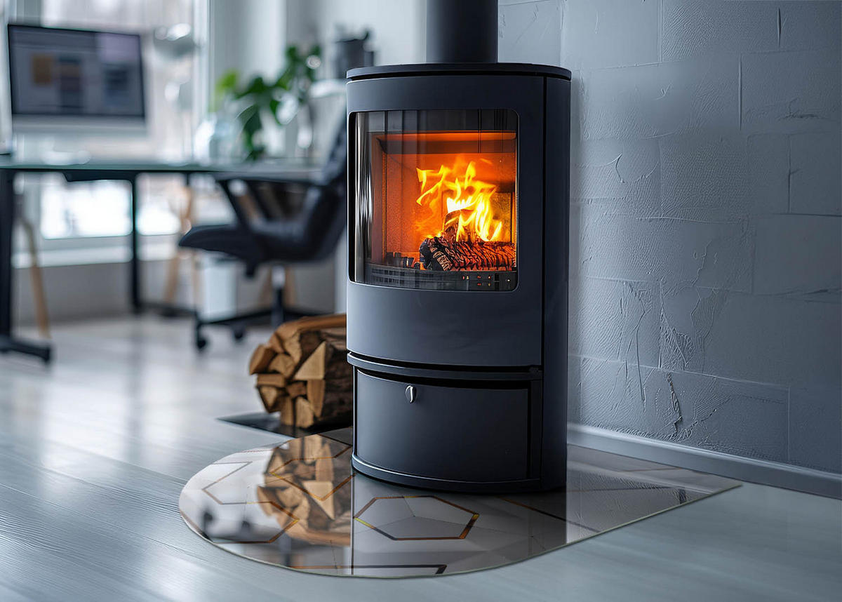 GLASPLATTE für Kamin 80x70 cm - Weiß, Glas (80/70/0.4cm) - TULUP