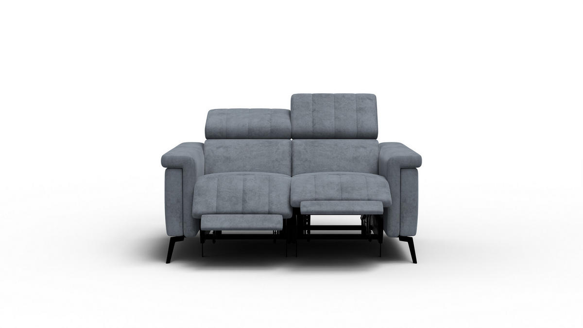 RELAXSOFA NORDEL 2-Sitzer, dunkelgrau - Dunkelgrau/Schwarz, Holz/Textil (150/80/105cm) - Courtois Laville