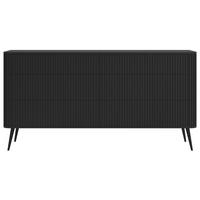 KOMMODE Ovarlo Schwarz mit Metallbeinen 168 cm - Schwarz, Holzwerkstoff/Metall (168/83.8/38cm) - Selsey