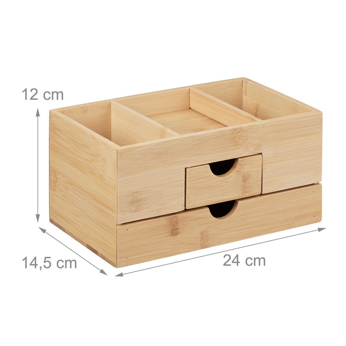 SCHREIBTISCH-ORGANIZER - Hellbraun, Holz/Holzwerkstoff (24/12/14.5cm) - Relaxdays