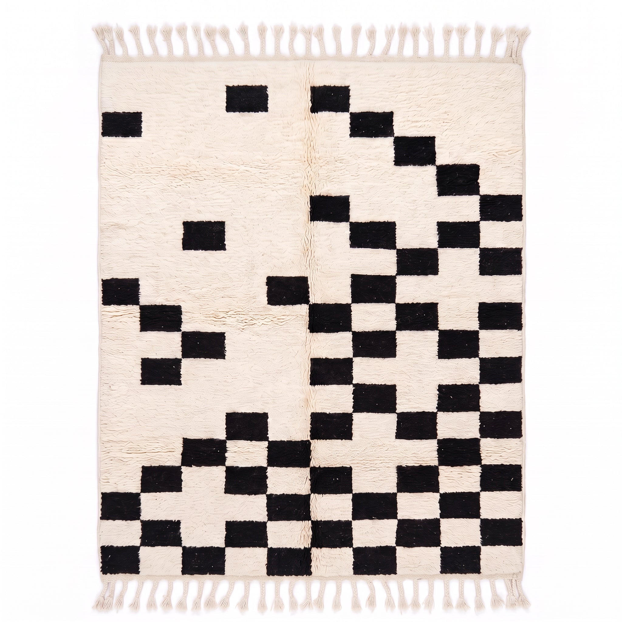 BERBERTEPPICH original minimalistisch aus Wolle 250x 300 cm - Weiß, Naturmaterialien (250/300cm) - AFK Living