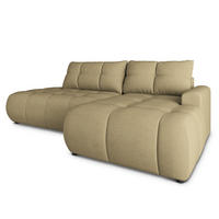 ECKSOFA FLUMA CL R-S Senfgelb Samtstoff mit Schlaffunktion - Currygelb, Holzwerkstoff/Textil (279/158cm) - MASSENO