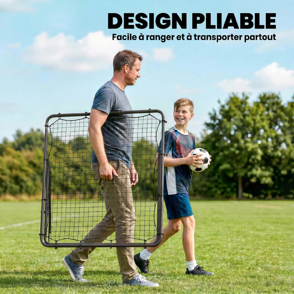 REBOUNDER DE-18604 klappbar, 5-fach verstellbar mit Zielzone Schwarz - Schwarz, Metall (73/120cm) - ComfortXL