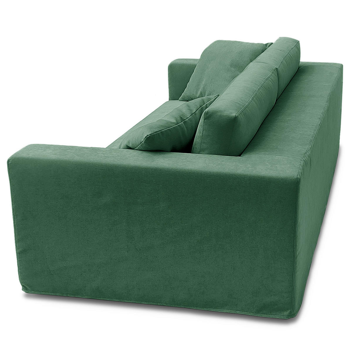 BIGSOFA mit Wechselbezug - Webstoff - Schwarz/Grün, Kunststoff/Textil (265/63/122cm) - home24