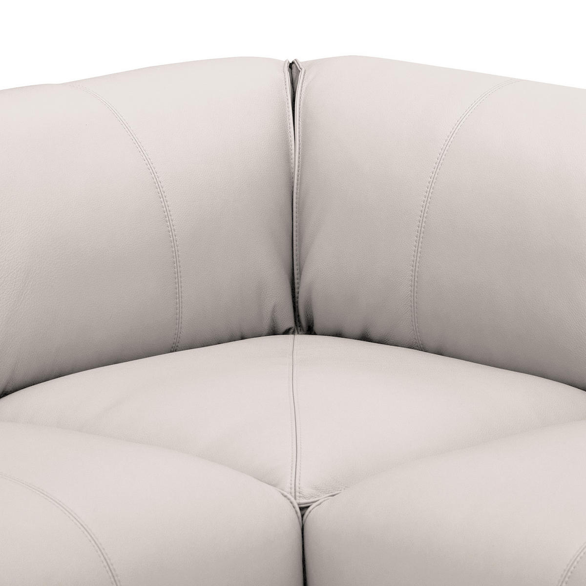 3-SITZER ECKSOFA mit Recamiere - Hellgrau/Schwarz, Leder/Kunststoff (295/231cm) - home24