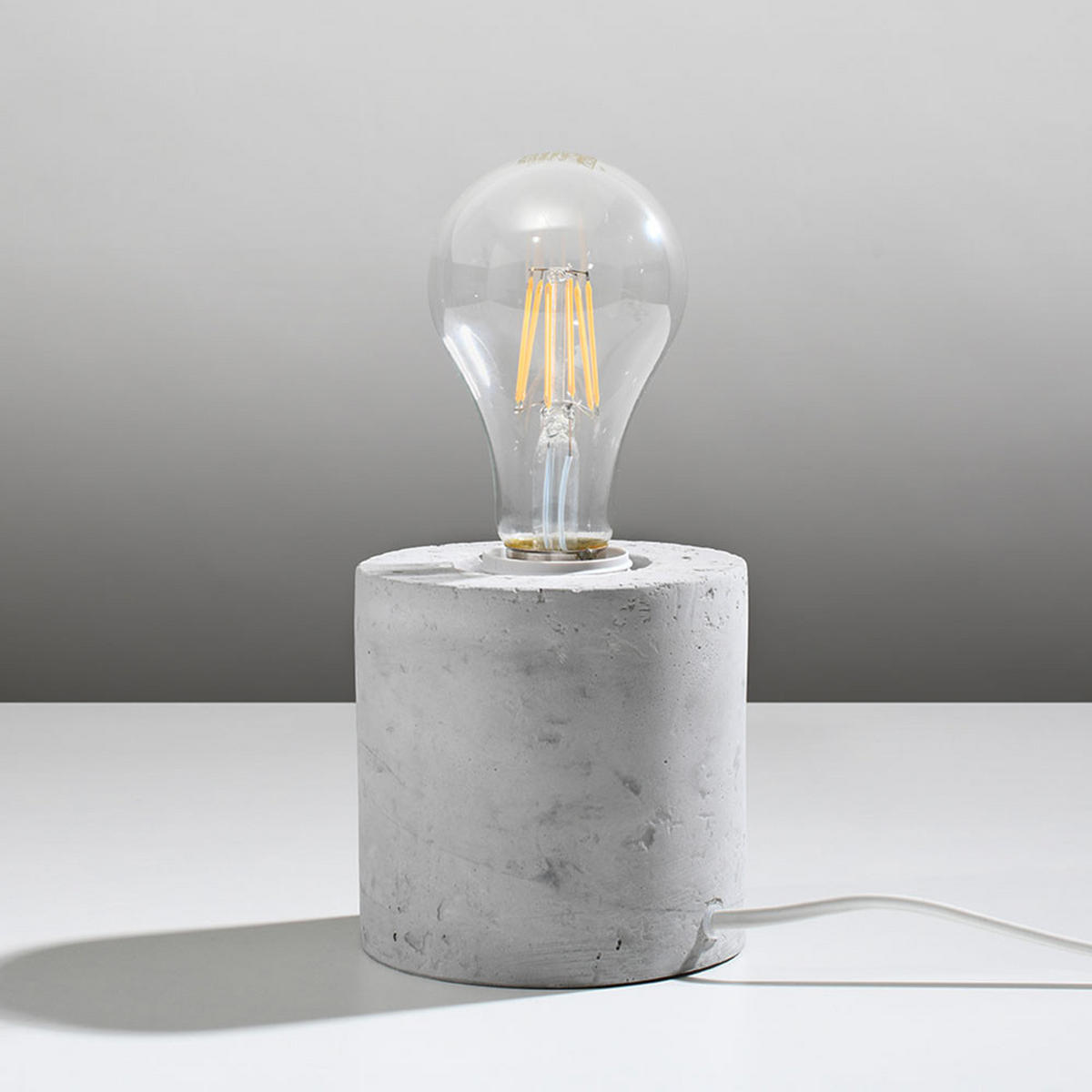 TISCHLEUCHTE SALGADO Beton Grau - Grau, Stein (10/10/10cm)