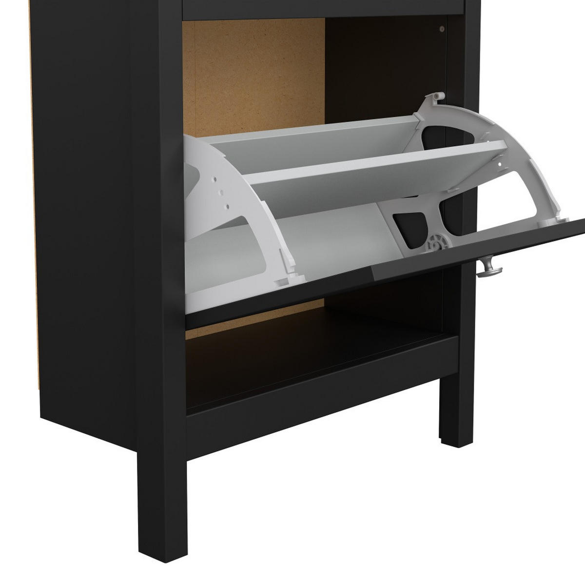 SCHUHSCHRANK, Madrid, Schwarz, Holzwerkstoff, 54 x 25 x 103 cm - Schwarz, Holzwerkstoff (54/103/25cm) - ebuy24